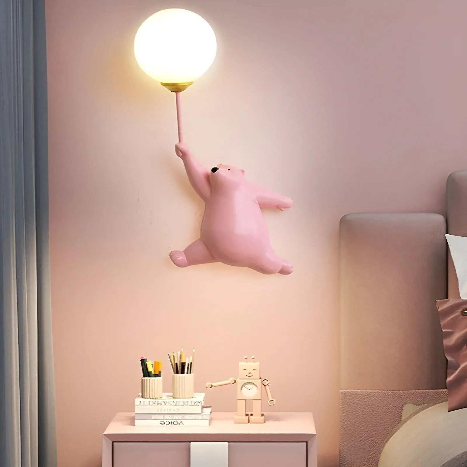 CartoonBear Wandlampe - Teddy-Bär Cartoon Wandlampe für Kinderzimmer