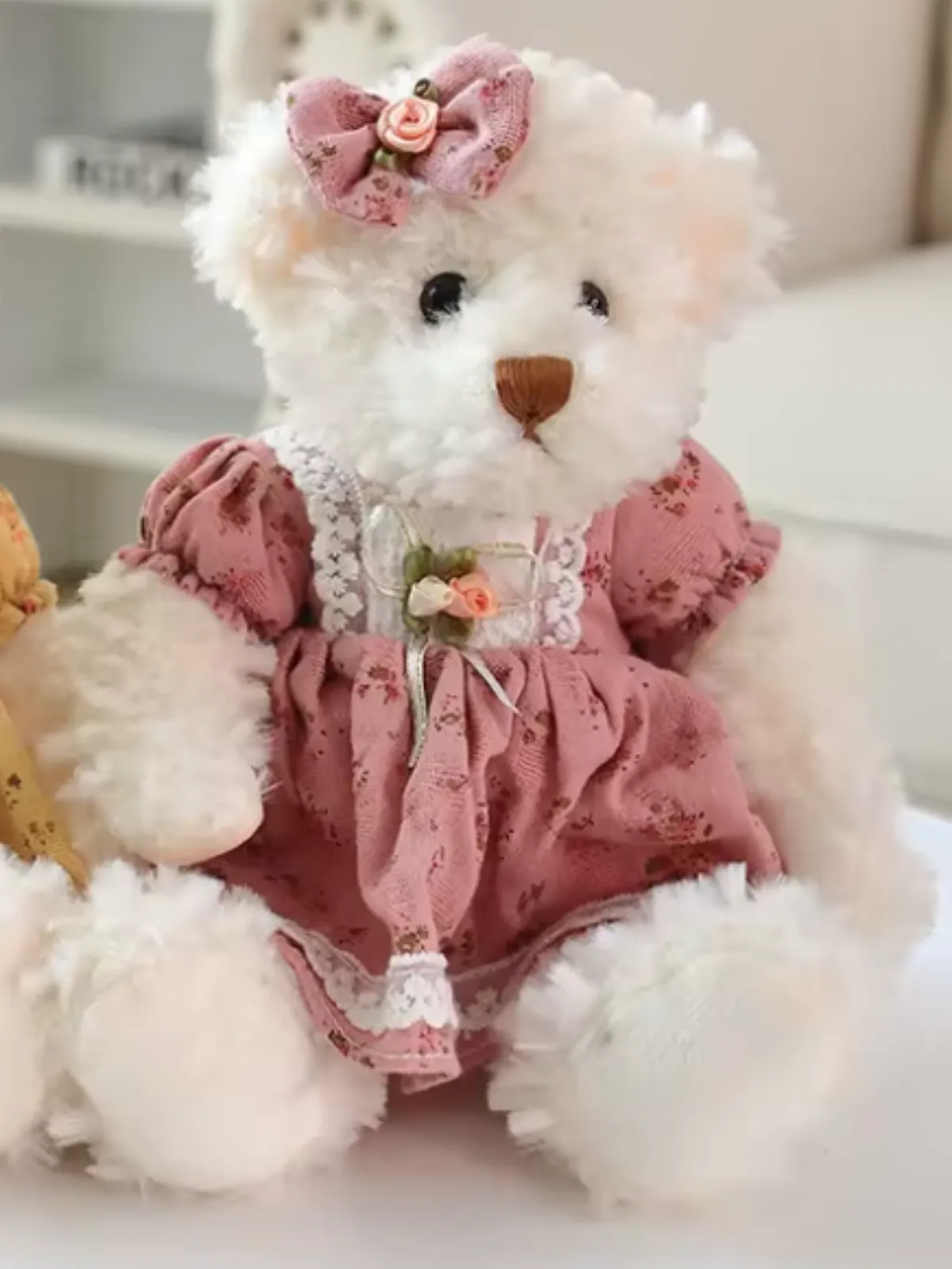 Charming Vintage Dress Teddy Bear Plush Toy