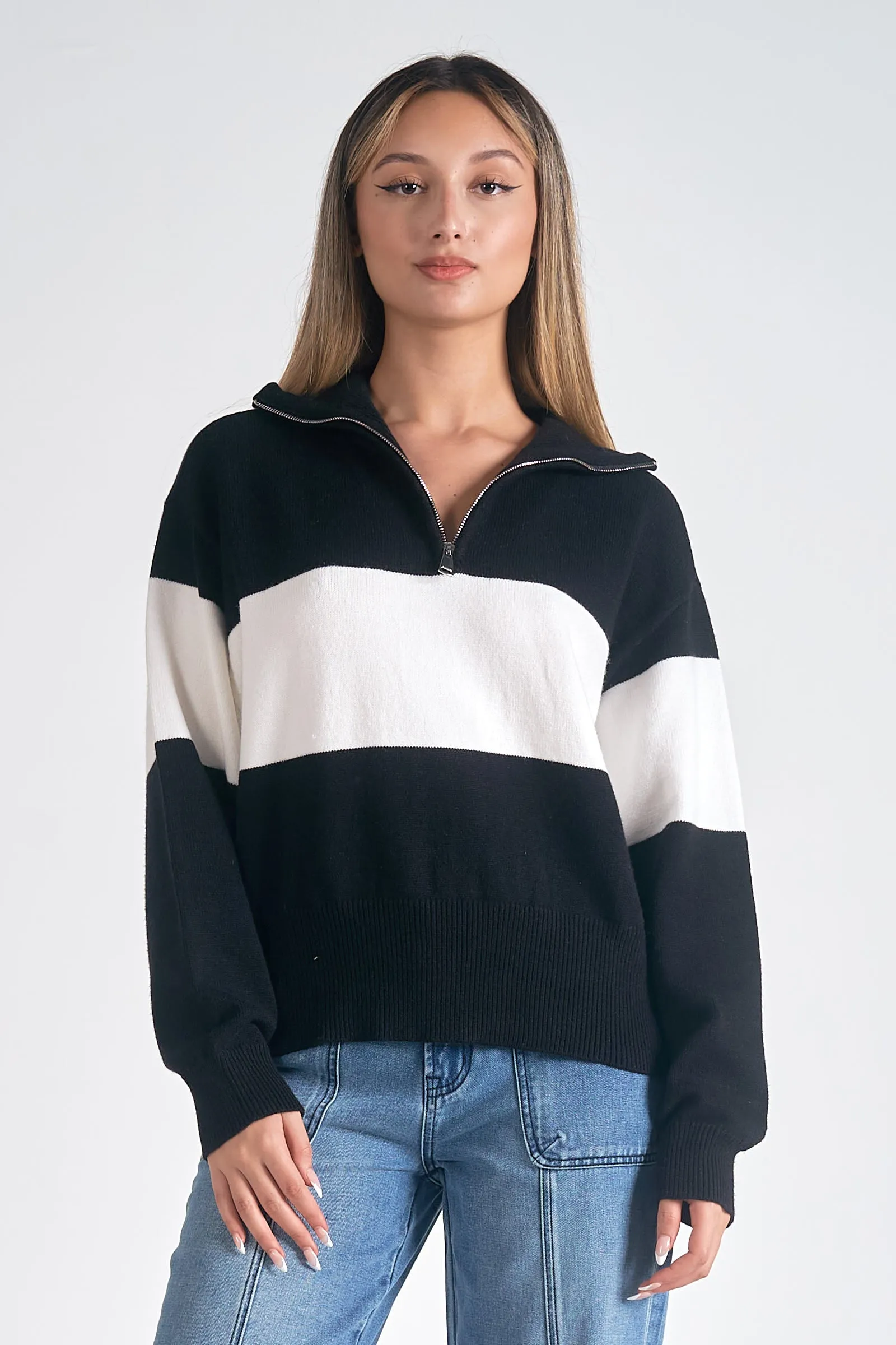 Colorblock Quarter Zip Pullover