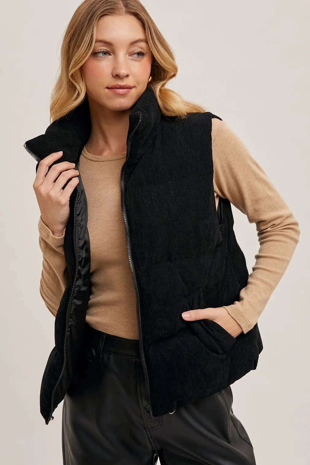 CORDUROY PUFFER VEST