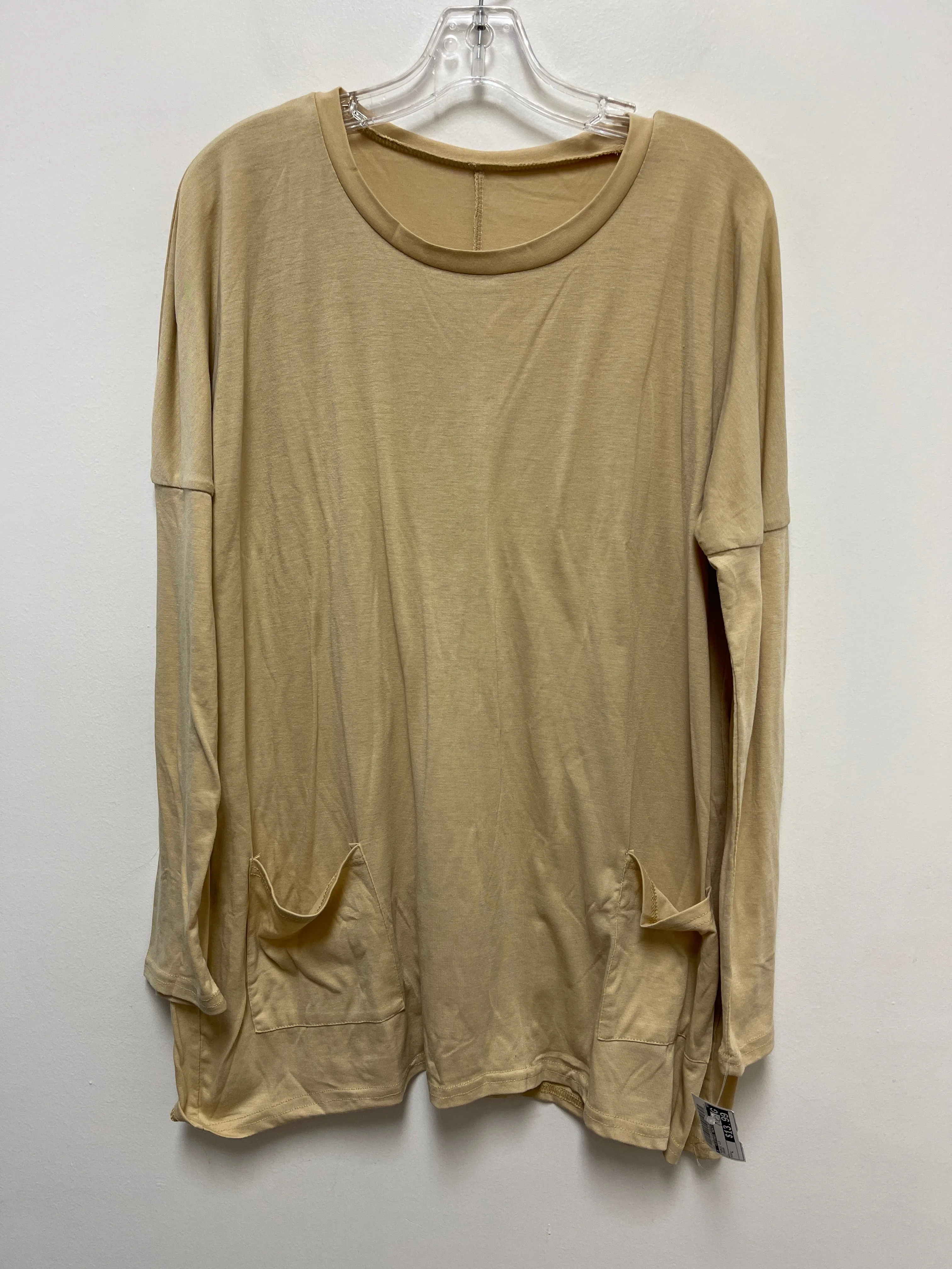 Cream Tunic Long Sleeve Clothes Mentor, Size L