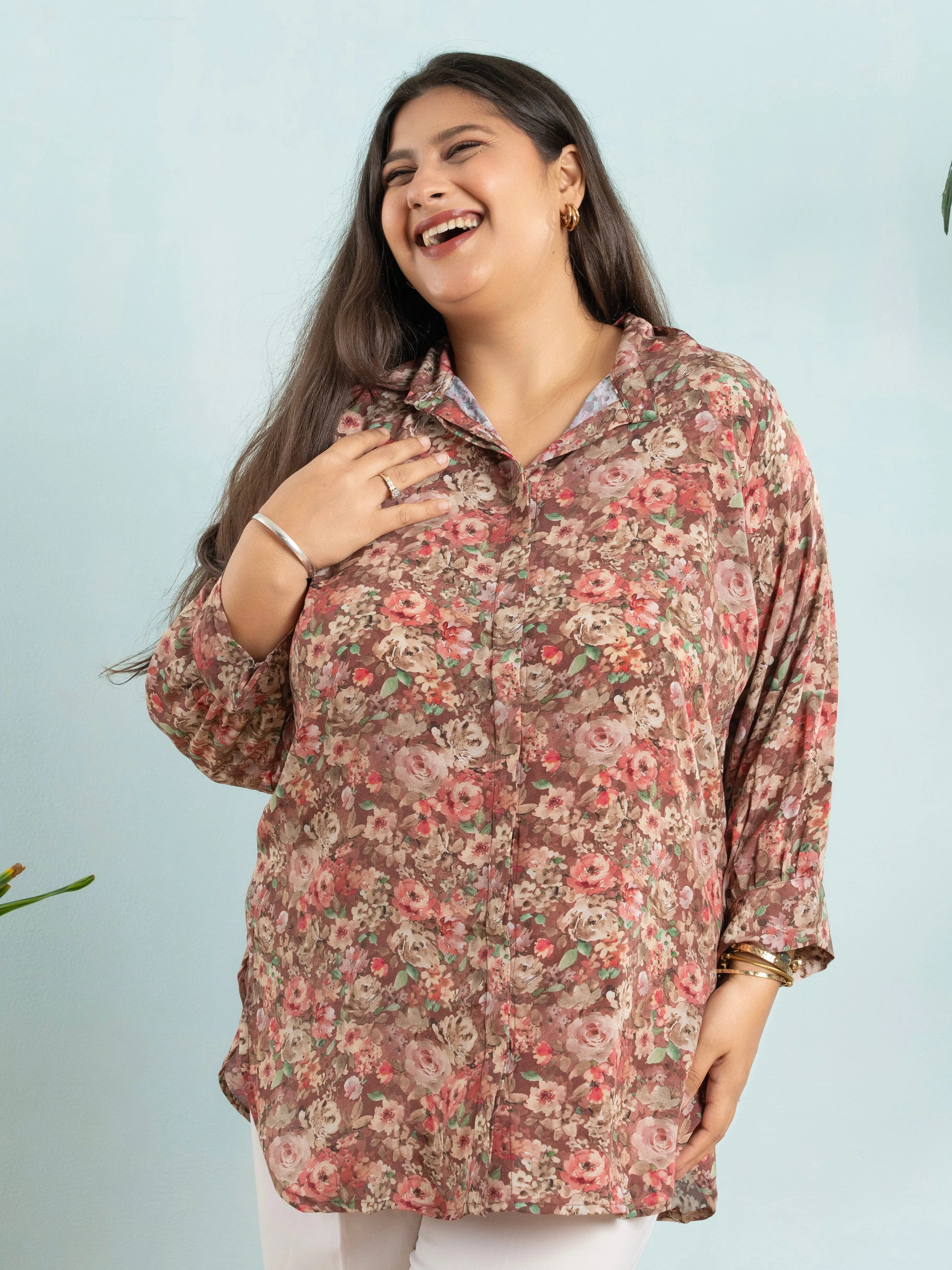 Ditsy Floral Shirt Tunic