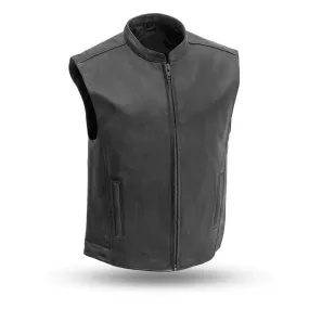 Edge - Men's Motorcycle Black Cowhide Leather Vest