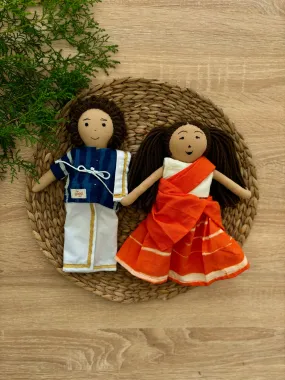 Fabric Dolls, Set of 2, Eesha & Benji