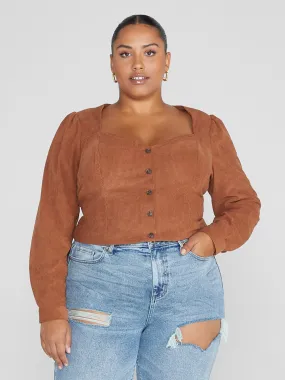 Fashion To Figure - Yolanda Button-Down Corduroy Shirt