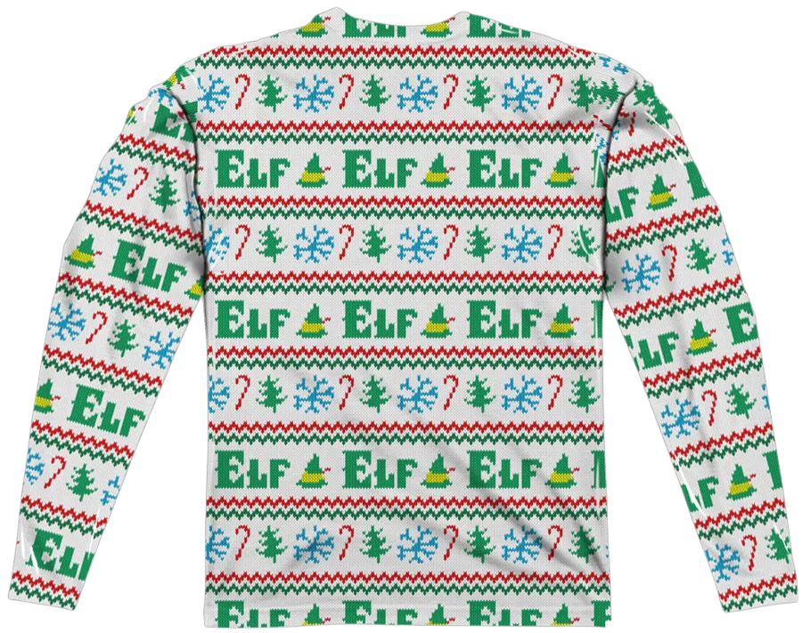 Faux Ugly Sweater Buddy the Elf Long Sleeve Tee