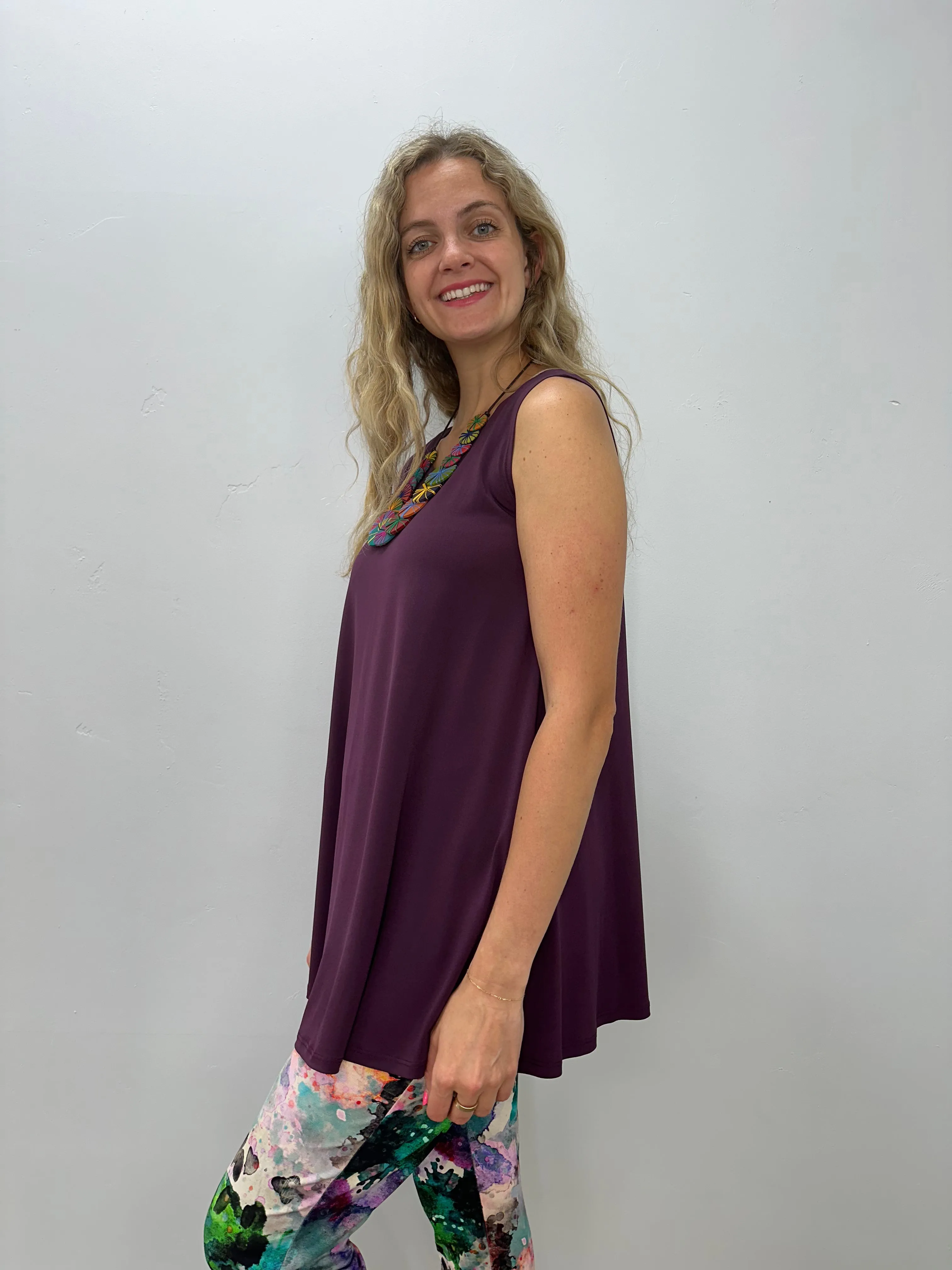 Fig Purple Sleeveless Desa Tunic