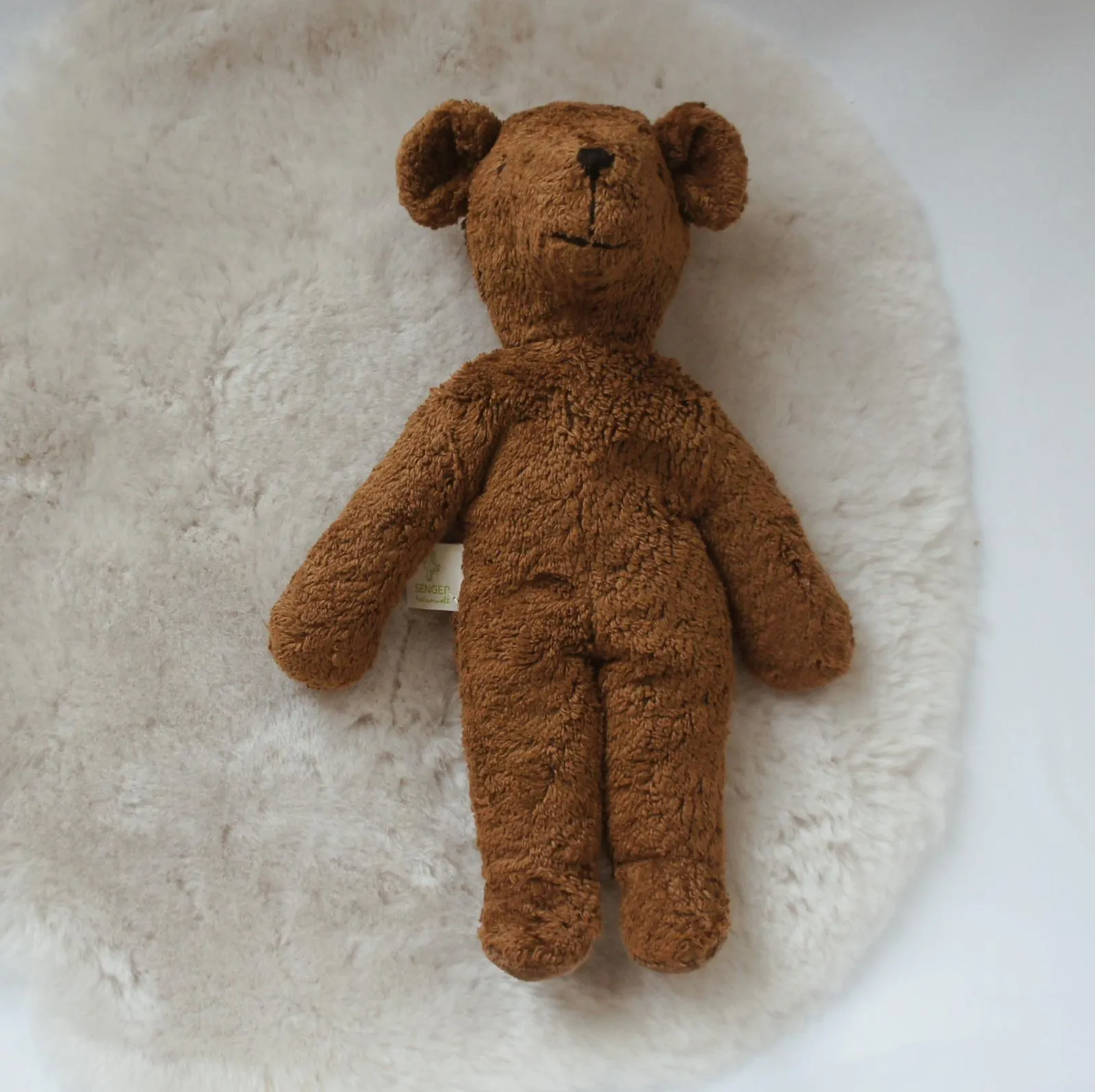 Floppy teddy bear - Organic cotton & lambswool - Brown