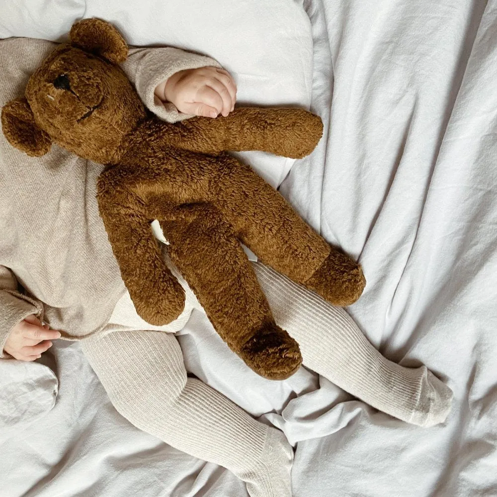 Floppy teddy bear - Organic cotton & lambswool - Brown