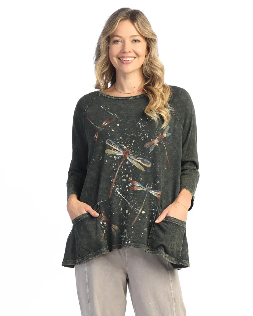 Forest Mineral Wash Tunic with Patch Pockets