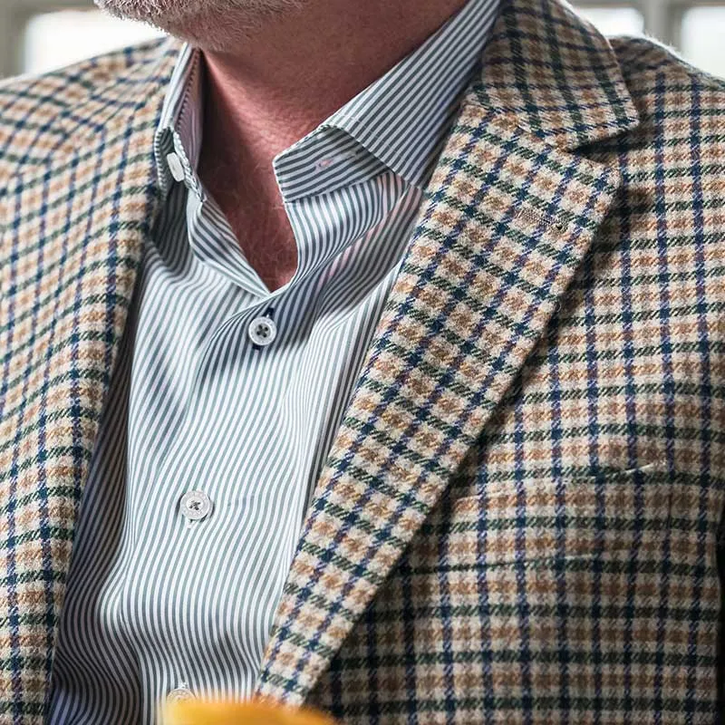 Fox Brothers Dune Multi Check Sport Coat - Dune