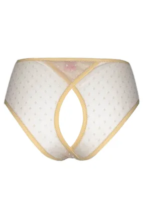 Frilly Cream dots slip panties