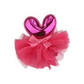 FUCHSIA HEART TULLE HAIR CLIP