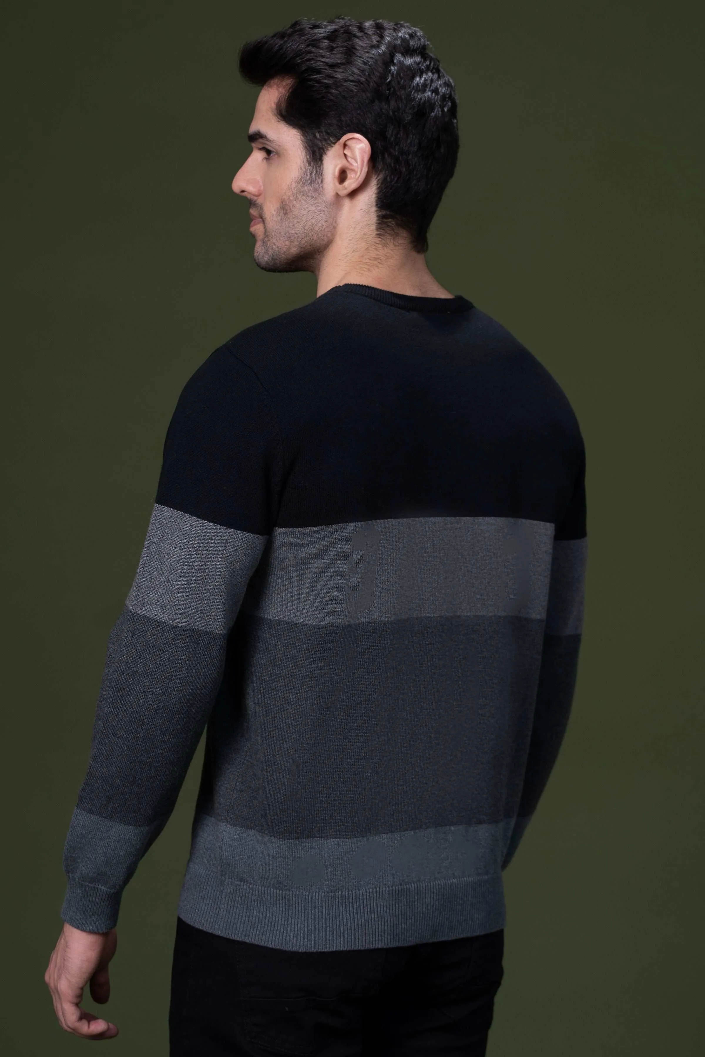 FULL SLEEVE SWEATER BLACK GREY