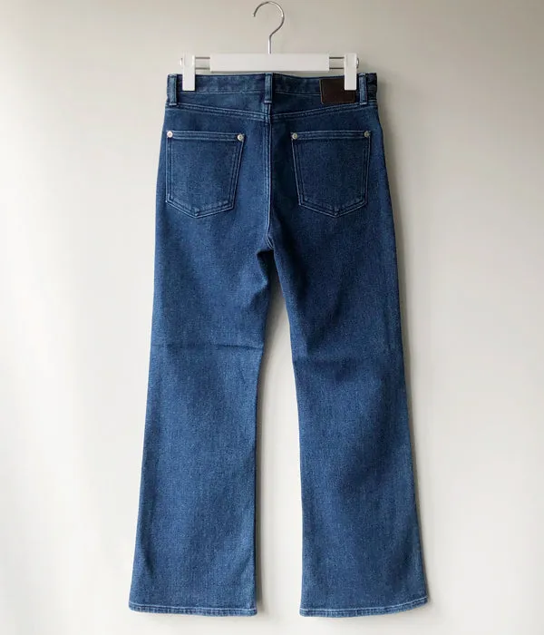 FUMIKA_UCHIDA/STRETCH DENIM FLARED PANTS(INDIGO)