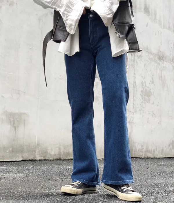 FUMIKA_UCHIDA/STRETCH DENIM FLARED PANTS(INDIGO)