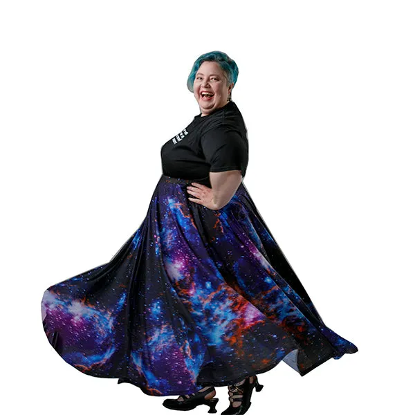 Galaxy floor length Plus Size Maxi Skirt