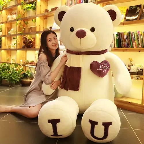 Giant 100cm "I LOVE YOU" Plush Teddy Bear - Perfect Gift for Loved Ones