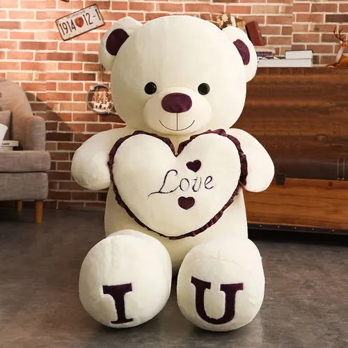 Giant 100cm "I LOVE YOU" Plush Teddy Bear - Perfect Gift for Loved Ones