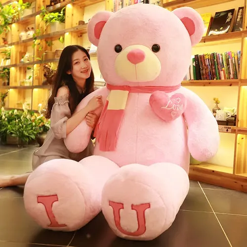 Giant 100cm "I LOVE YOU" Plush Teddy Bear - Perfect Gift for Loved Ones