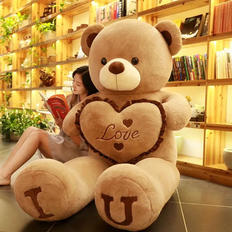 Giant 100cm "I LOVE YOU" Plush Teddy Bear - Perfect Gift for Loved Ones