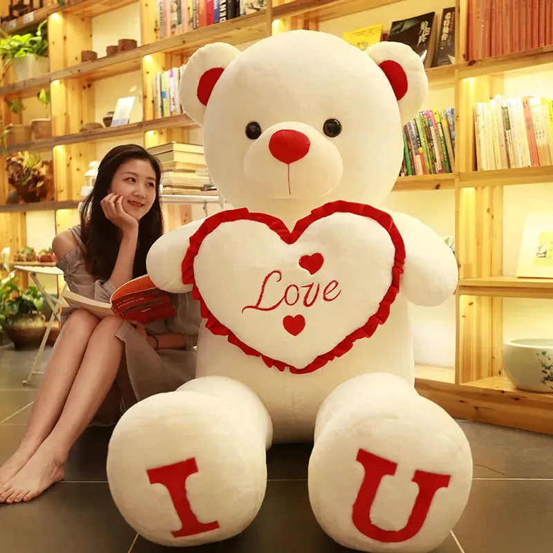 Giant 100cm "I LOVE YOU" Plush Teddy Bear - Perfect Gift for Loved Ones