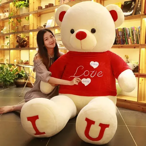 Giant 100cm "I LOVE YOU" Plush Teddy Bear - Perfect Gift for Loved Ones