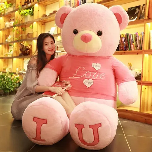 Giant 100cm "I LOVE YOU" Plush Teddy Bear - Perfect Gift for Loved Ones