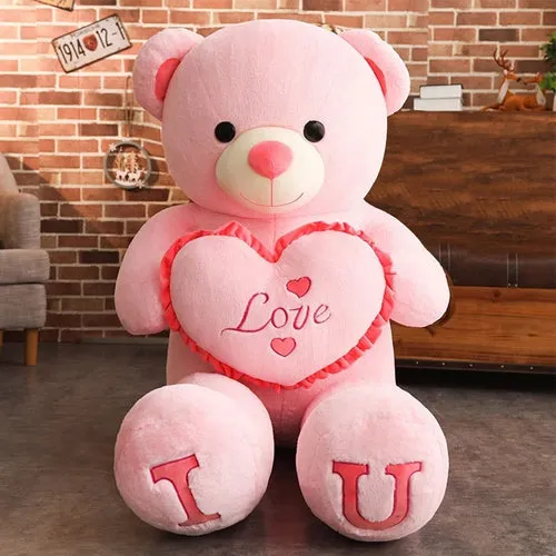 Giant 100cm "I LOVE YOU" Plush Teddy Bear - Perfect Gift for Loved Ones