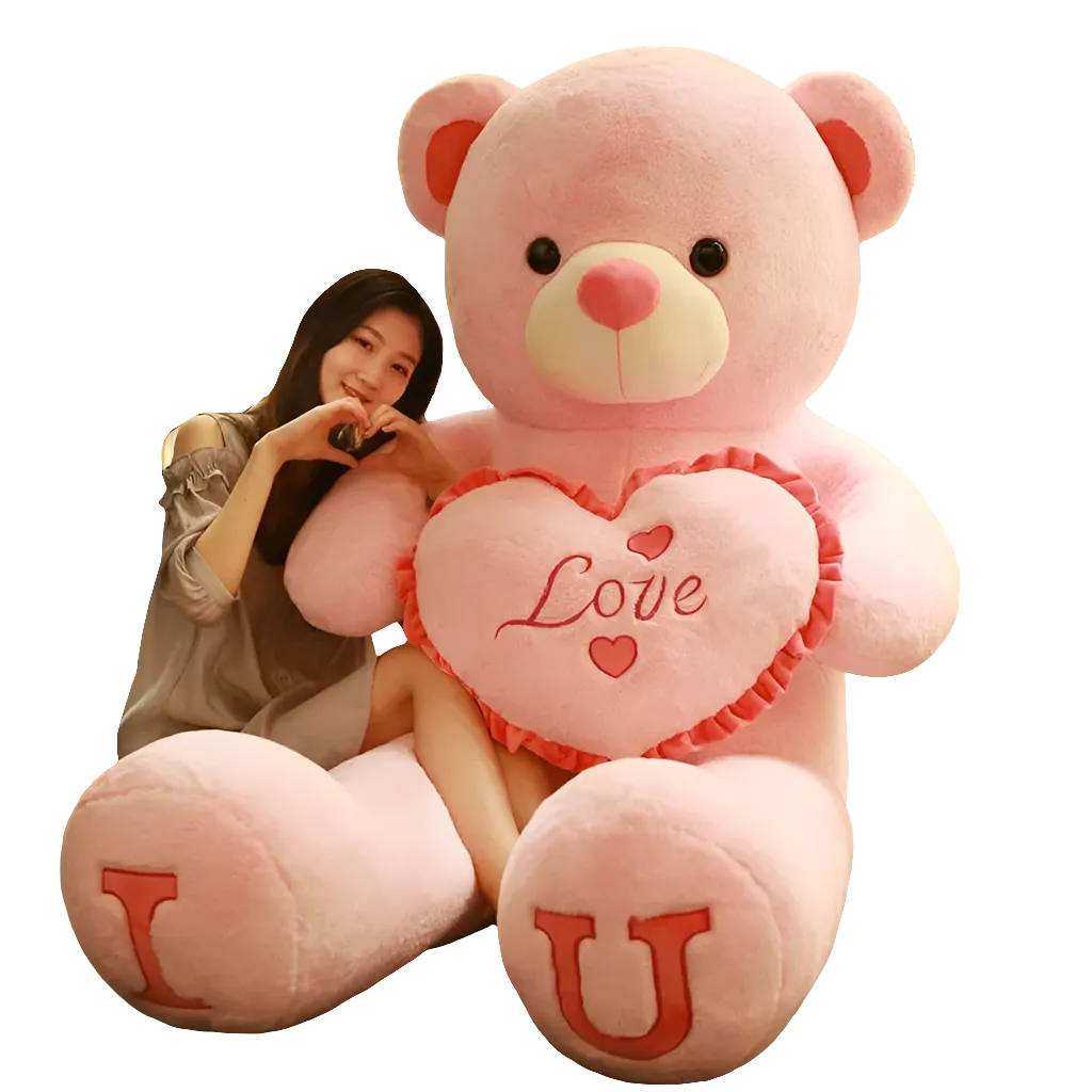 Giant 100cm "I LOVE YOU" Plush Teddy Bear - Perfect Gift for Loved Ones