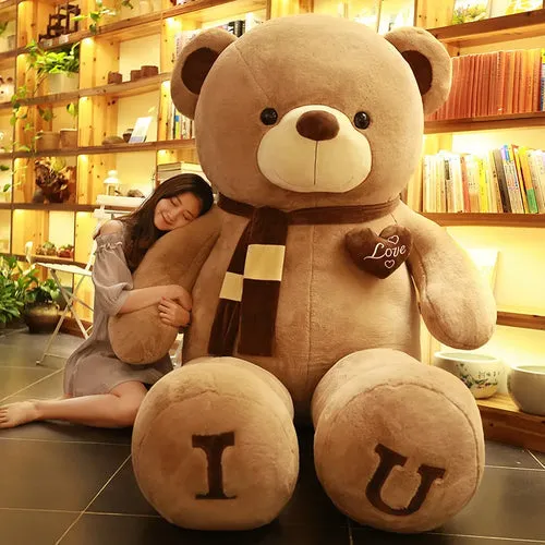 Giant 100cm "I LOVE YOU" Plush Teddy Bear - Perfect Gift for Loved Ones