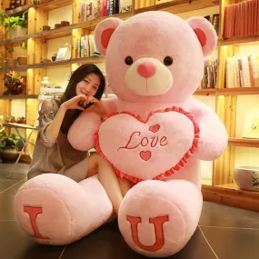 Giant 100cm "I LOVE YOU" Plush Teddy Bear - Perfect Gift for Loved Ones