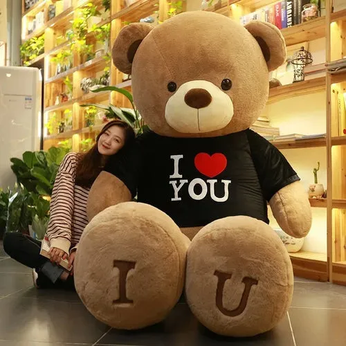 Giant 100cm "I LOVE YOU" Plush Teddy Bear - Perfect Gift for Loved Ones