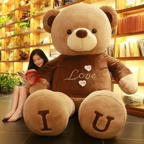 Giant 100cm "I LOVE YOU" Plush Teddy Bear - Perfect Gift for Loved Ones