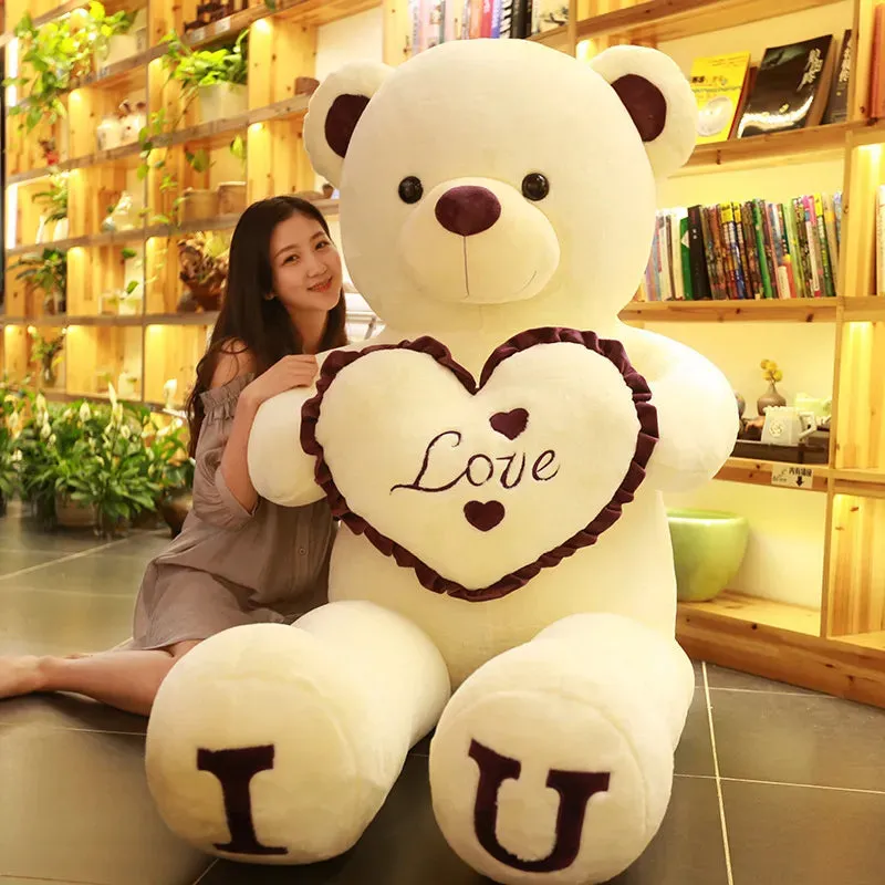 Giant 100cm "I LOVE YOU" Plush Teddy Bear - Perfect Gift for Loved Ones