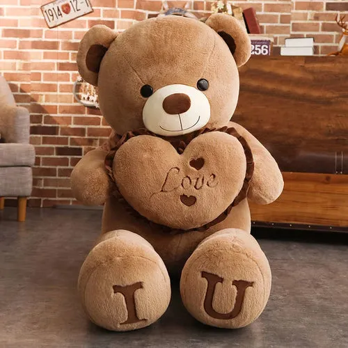 Giant 100cm "I LOVE YOU" Plush Teddy Bear - Perfect Gift for Loved Ones