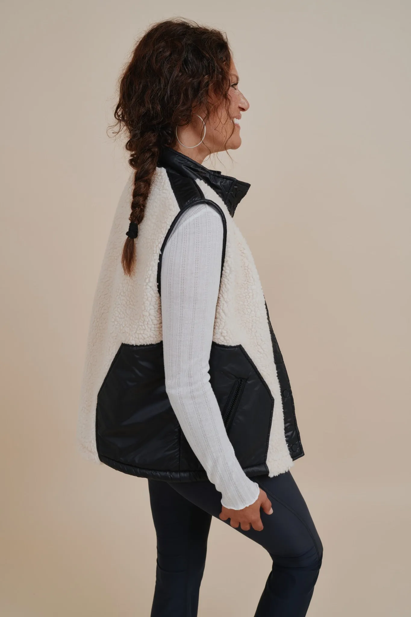 Glacier Fleece Vest Black/White