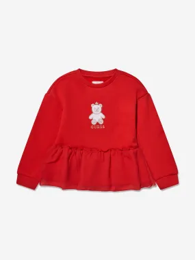 Guess Girls Bear Sweatshirt in Red