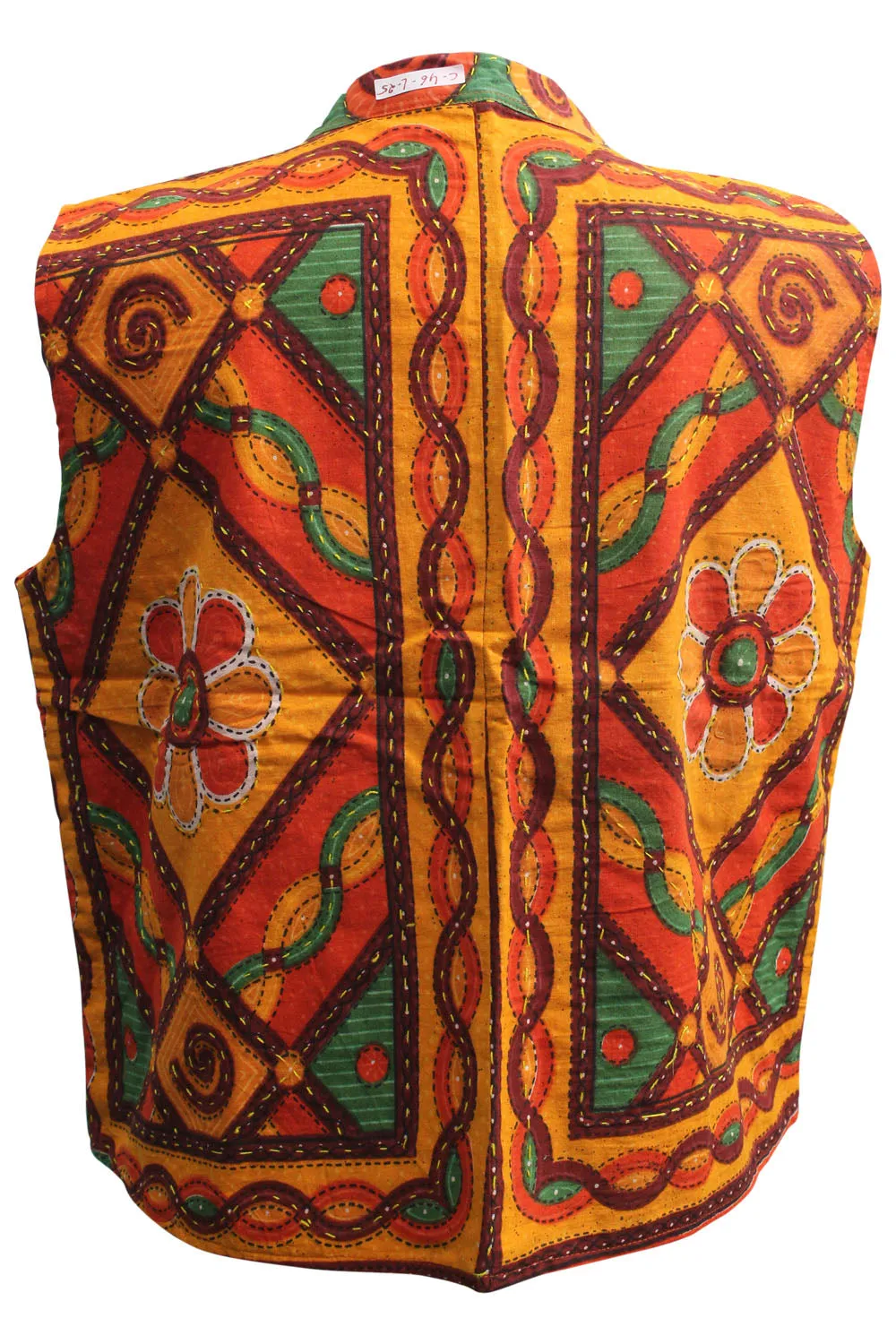 Handmade Floral Printed Sleeveless Kantha Jacket Unisex Fashion Wear Accessories