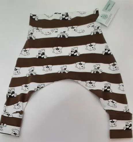 Harem Pants Legging Teddy Bear Brown/White Baby3-6 Month BFI1bw36