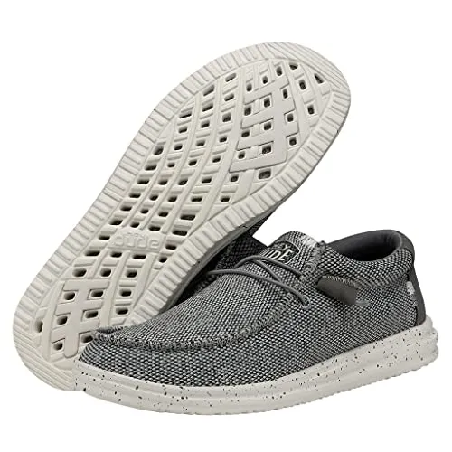 Hey Dude Men's Wally H2O Sox Light Grey Size 13 | Men's Loafers | Men's Slip On Shoes | Comfortable & Light-Weight