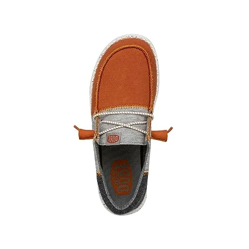 Hey Dude Wendy Tri Varsity Orange Size W8 | Women's Shoes | Women's Slip On Loafers | Comfortable & Light-Weight