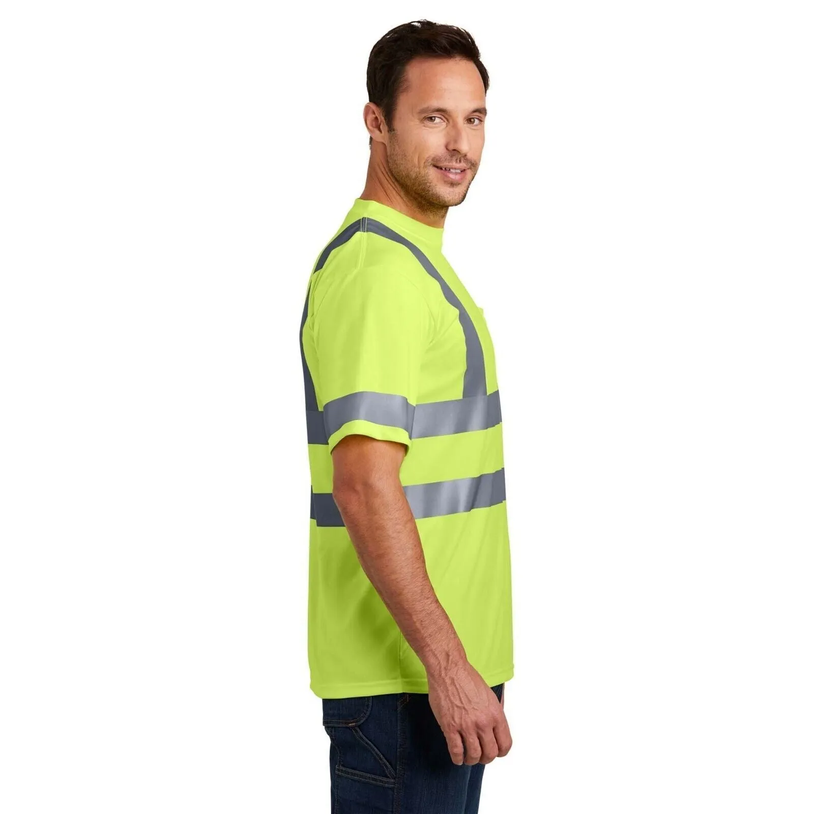 Hi-Vis Short Sleeved T-Shirt Viz Visibility Reflective Safety Work 1 Pack L33