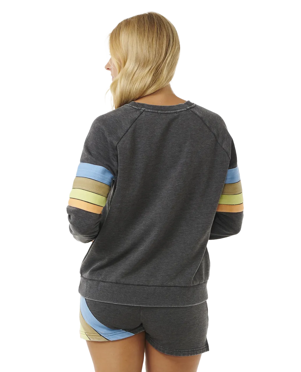 High Tide Surf Raglan Sweatshirt in Washed Black