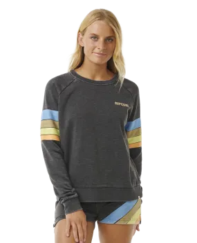 High Tide Surf Raglan Sweatshirt in Washed Black