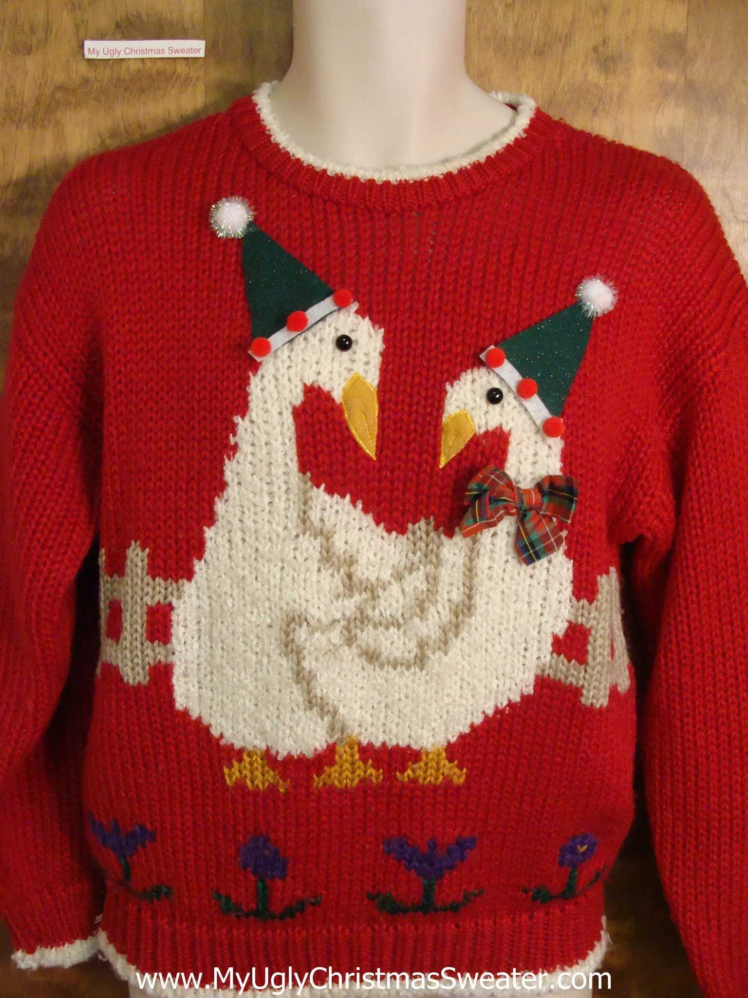 Horrible 80s Ducks with Santa Hats Ugliest Christmas Sweater