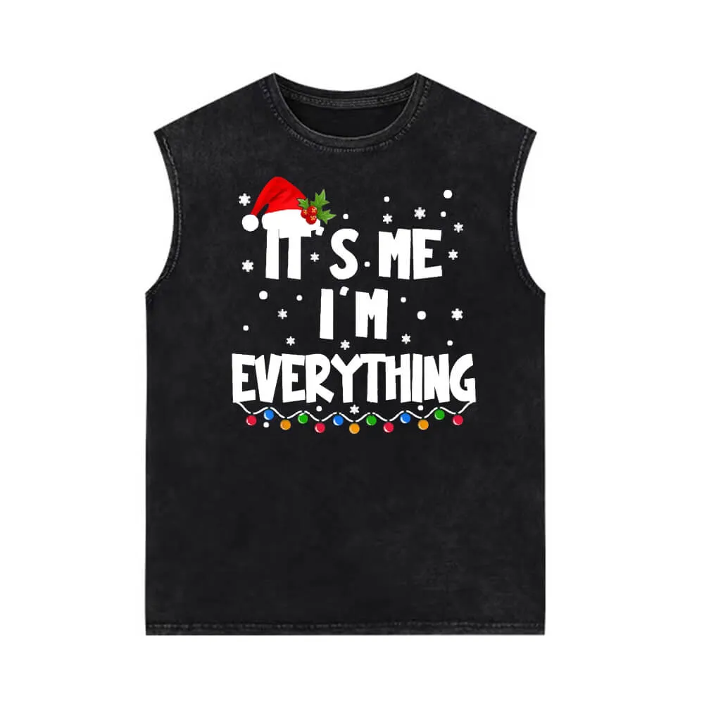 I Have Everything Vintage Washed Christmas Couple Vest Top