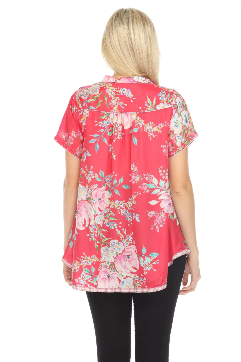 Johnny Was Emelda Maddi Silk Floral Tunic Top Boho Chic C20524A5