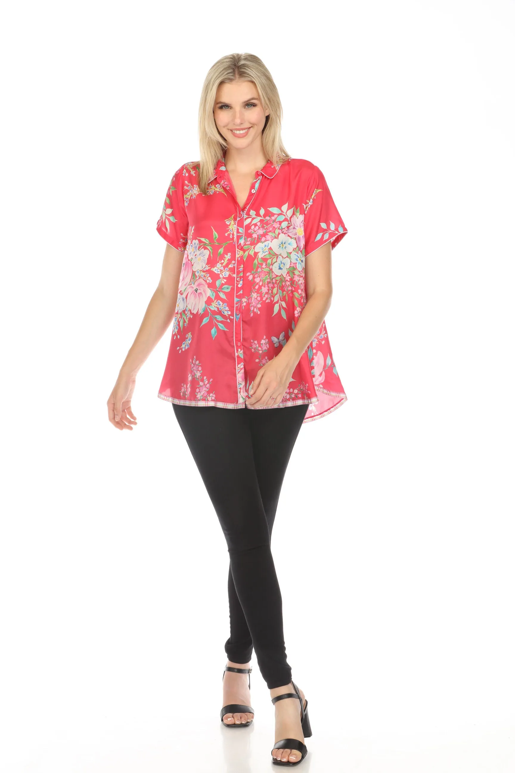 Johnny Was Emelda Maddi Silk Floral Tunic Top Boho Chic C20524A5