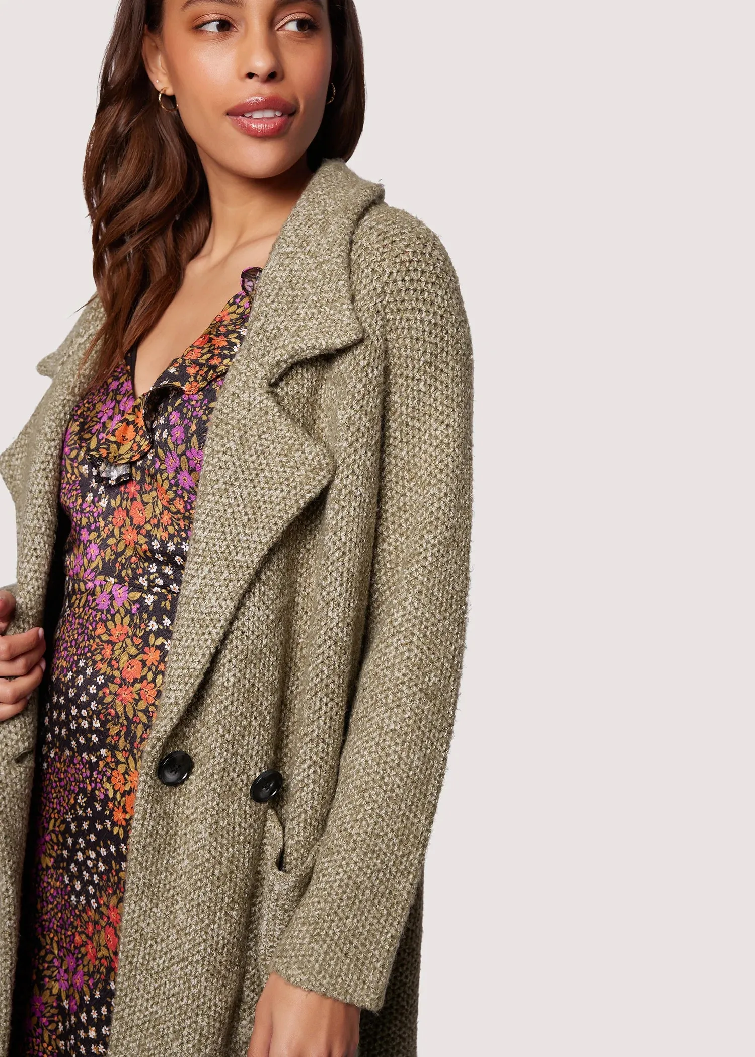 Kala Sweater Coat - Olive Green